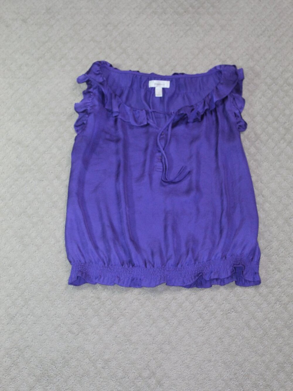 Dress Barn Size M Purple Ruffle Sleeveless Blouse